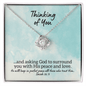 Thinking of You Loss of Loved One Necklace - Sympathy Bereavement Condolence Gift - In Loving Memory - Remembrance Memorial Grief Jewelry 14K White Gold Finish / Standard Box