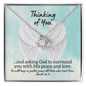 Thinking of You Loss of Loved One Necklace - Sympathy Bereavement Condolence Gift - In Loving Memory - Remembrance Memorial Grief Jewelry 14K White Gold Finish / Standard Box