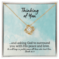 Thinking of You Loss of Loved One Necklace - Sympathy Bereavement Condolence Gift - In Loving Memory - Remembrance Memorial Grief Jewelry 18K Yellow Gold Finish / Standard Box