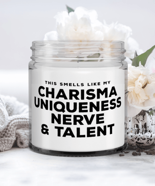 This Smells Like My Charisma Uniqueness Nerve and Talent, Funny LGBTQ Drag Race Candle