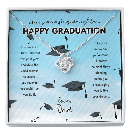 To My Amazing Daughter Necklace - Happy Graduation Gift - Gift to Daughter from Dad - Graduate Gift
