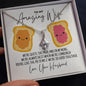 To My Amazing Wife Necklace - You&#39;re the PB to My J - Funny Gifts for Valentines Day, Anniversary, Birthday