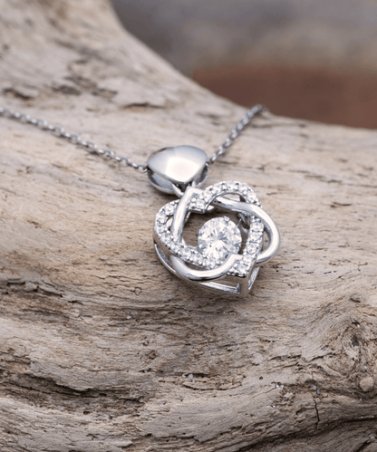 To My Aunt Necklace - Promise to Love You - Heart Knot Silver Necklace for Birthday, Mother's Day, Christmas - Jewelry Gift for Aunt