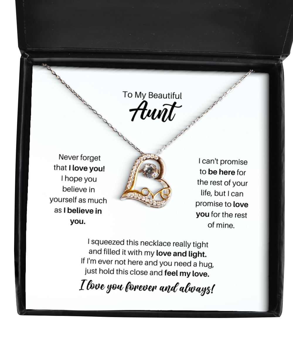 To My Aunt Necklace - Promise to Love You - Love Heart Necklace for Birthday, Mother's Day, Christmas - Jewelry Gift for Aunt