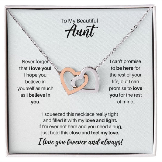 To My Aunt Necklace - Promise to Love You - Motivational Graduation Gift - Aunt Birthday Gift - Christmas Gift Polished Stainless Steel & Rose Gold Finish / Standard Box