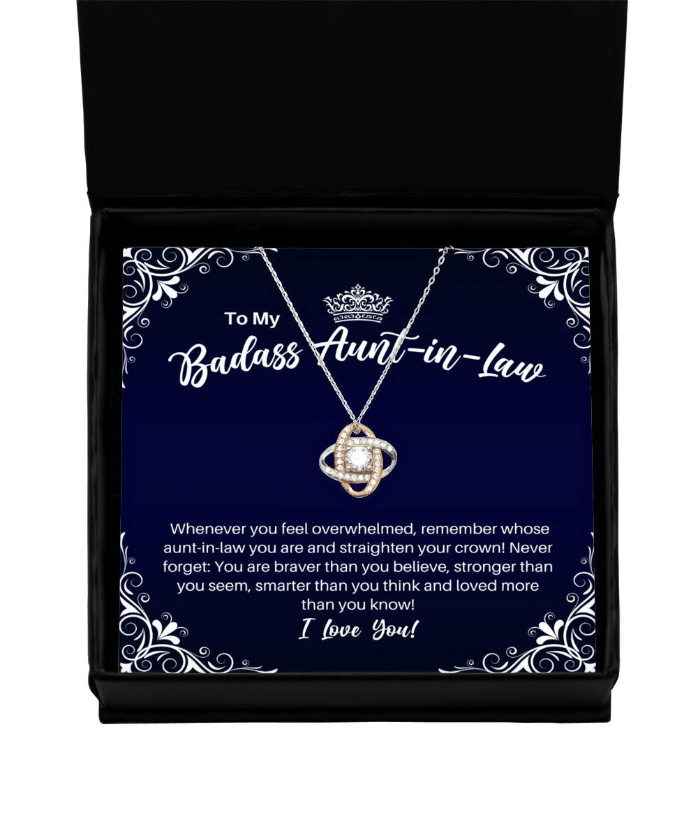 To My Badass Aunt-in-Law Necklace - Straighten Your Crown - Motivational Graduation Gift - Aunt-in-Law Birthday Christmas Gift - LKRG