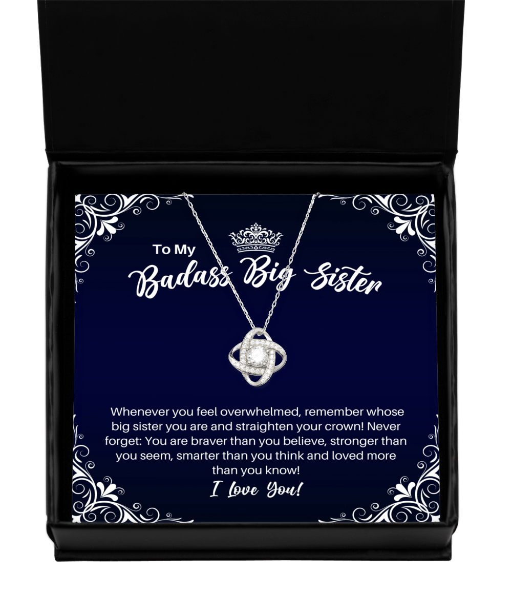 To My Badass Big Sister Necklace - Straighten Your Crown - Motivational Graduation Gift - Big Sister Birthday Christmas Gift - LKS