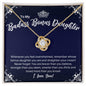 To My Badass Bonus Daughter Necklace - Straighten Your Crown - Daughter-in-Law Motivational Graduation, Stepdaughter Birthday Christmas Gift 18K Yellow Gold Finish / Standard Box