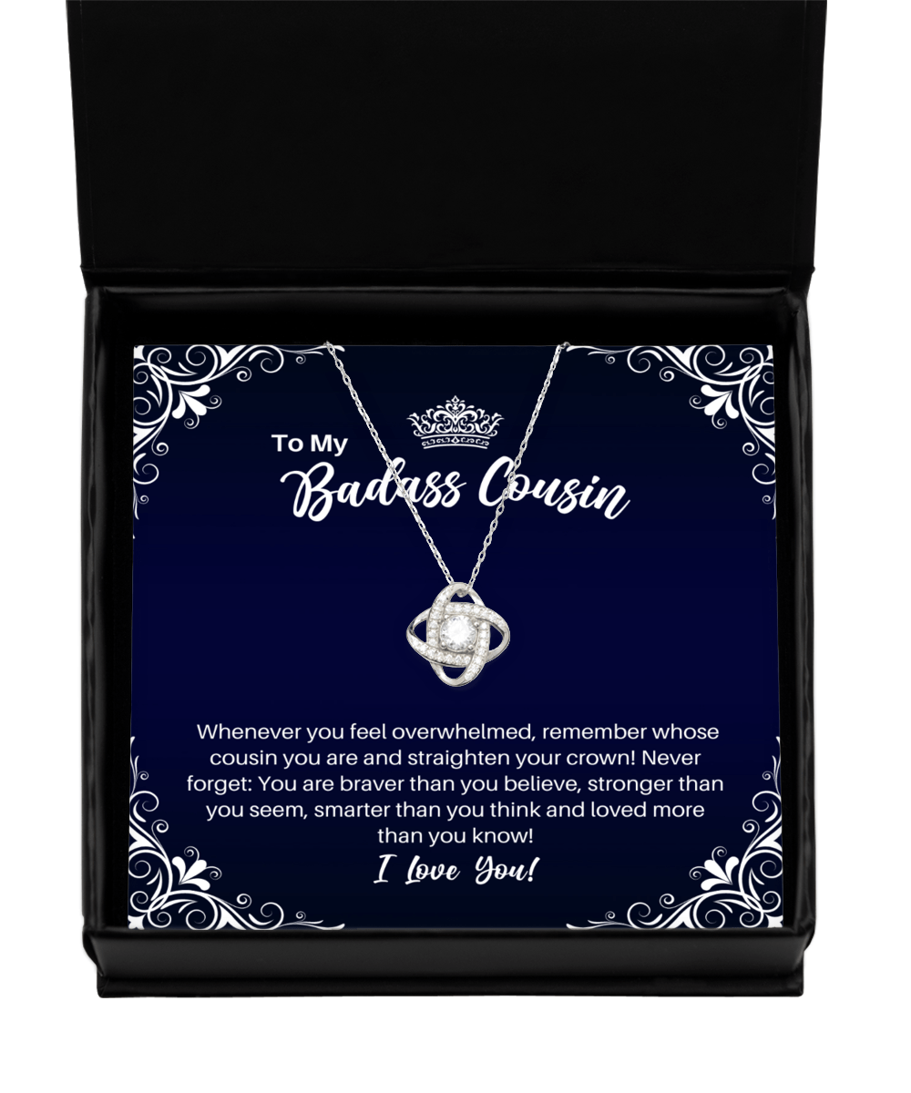 To My Badass Cousin Necklace - Straighten Your Crown - Motivational Graduation Gift - Cousin Birthday Christmas Gift - LKS