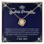 To My Badass Daughter Necklace - Straighten Your Crown - Motivational Graduation Gift - Daughter Birthday Christmas Gift 18K Yellow Gold Finish / Standard Box