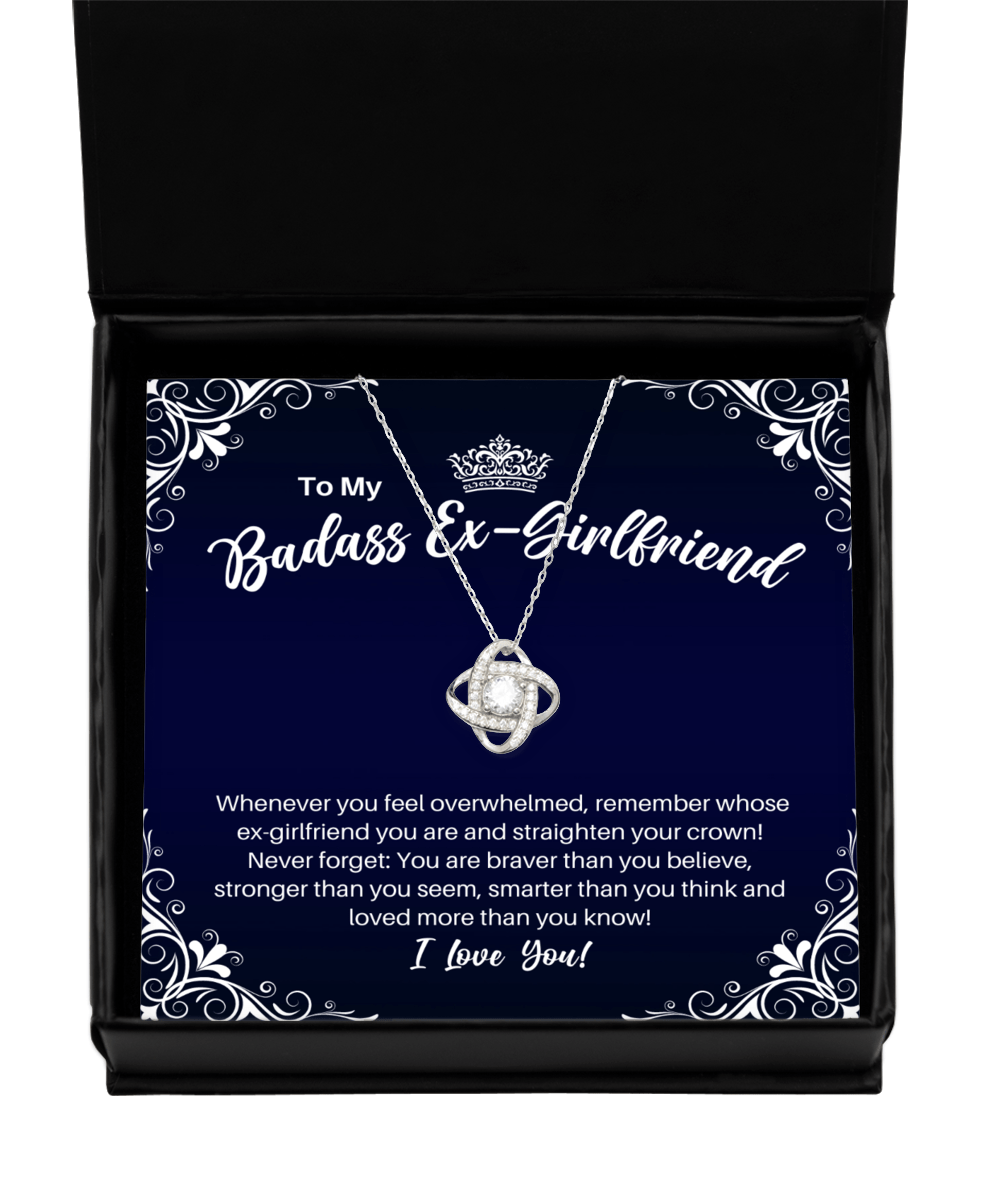 To My Badass Ex-Girlfriend Necklace - Straighten Your Crown - Motivational Graduation Gift - Ex-Girlfriend Birthday Christmas Gift - LKS