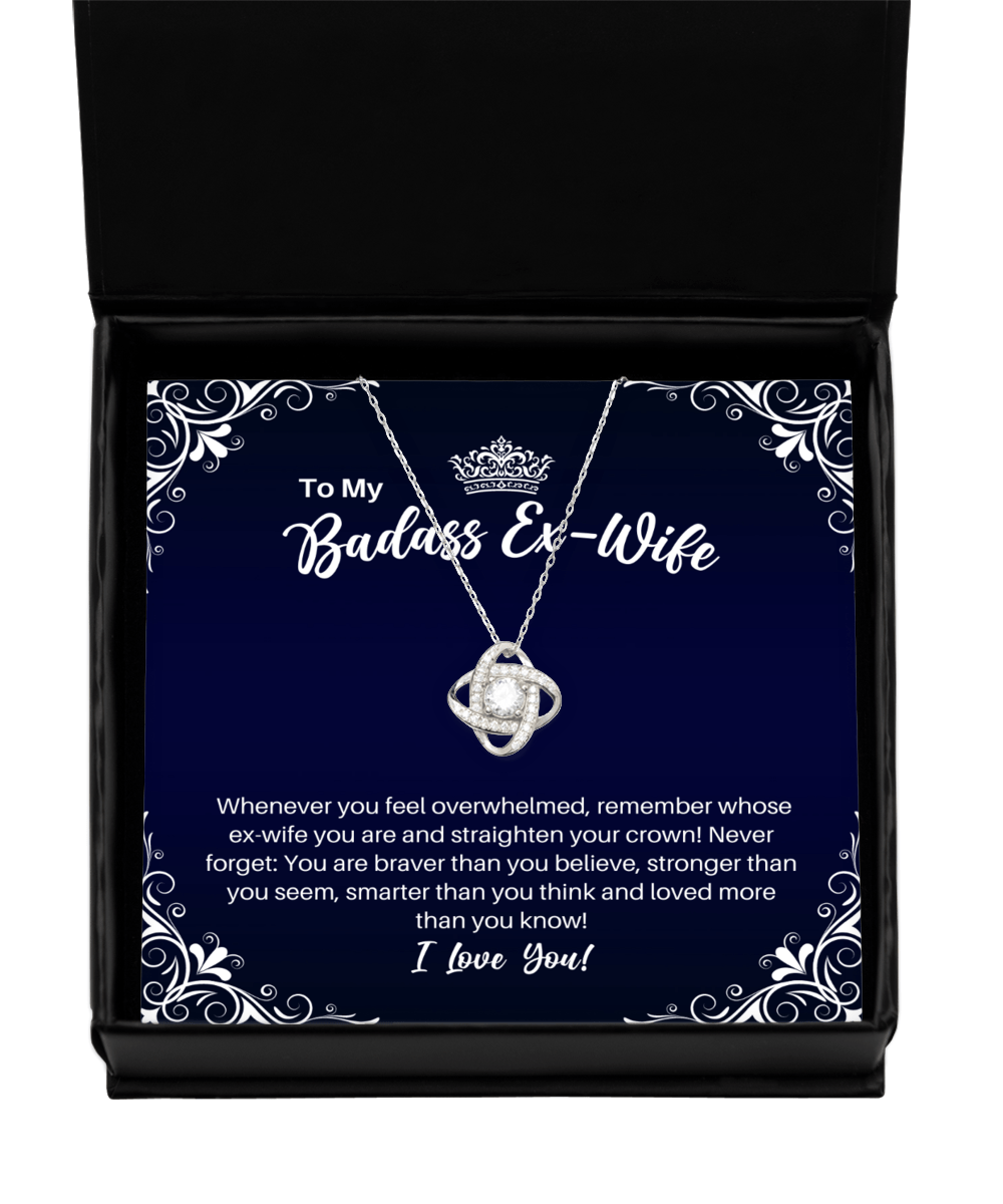To My Badass Ex-Wife Necklace - Straighten Your Crown - Motivational Graduation Gift - Ex-Wife Birthday Christmas Gift - LKS