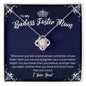 To My Badass Foster Mom Necklace - Straighten Your Crown - Motivational Graduation Gift - Foster Mom Birthday Christmas Gift 14K White Gold Finish / Standard Box