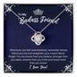 To My Badass Friend Necklace - Straighten Your Crown - Motivational Graduation Gift - Bestie Birthday Christmas Gift 14K White Gold Finish / Standard Box