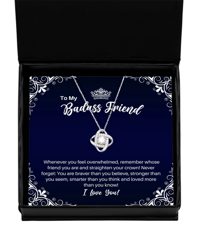 To My Badass Friend Necklace - Straighten Your Crown - Motivational Graduation Gift - Bestie Birthday Christmas Gift - LKS