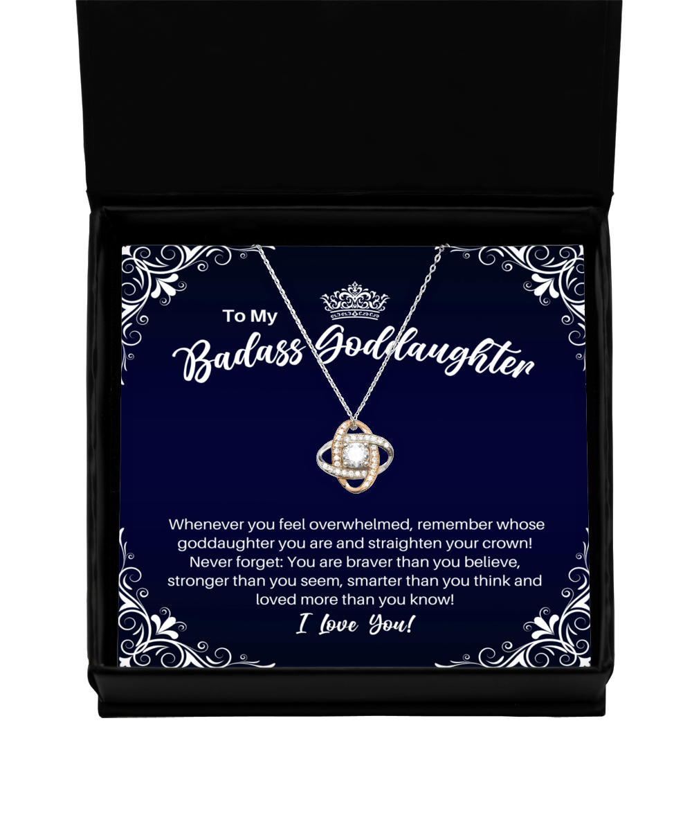 To My Badass Goddaughter Necklace - Straighten Your Crown - Motivational Graduation Gift - Goddaughter Birthday Christmas Gift - LKRG