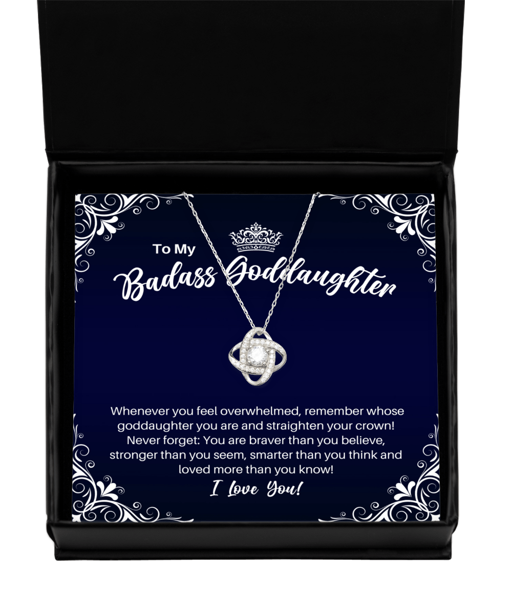 To My Badass Goddaughter Necklace - Straighten Your Crown - Motivational Graduation Gift - Goddaughter Birthday Christmas Gift - LKS