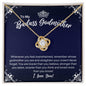 To My Badass Godmother Necklace - Straighten Your Crown - Motivational Graduation Gift - Godmother Birthday Christmas Gift 18K Yellow Gold Finish / Standard Box