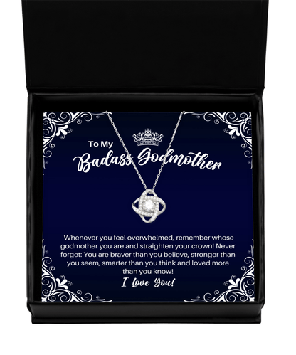 To My Badass Godmother Necklace - Straighten Your Crown - Motivational Graduation Gift - Godmother Birthday Christmas Gift - LKS