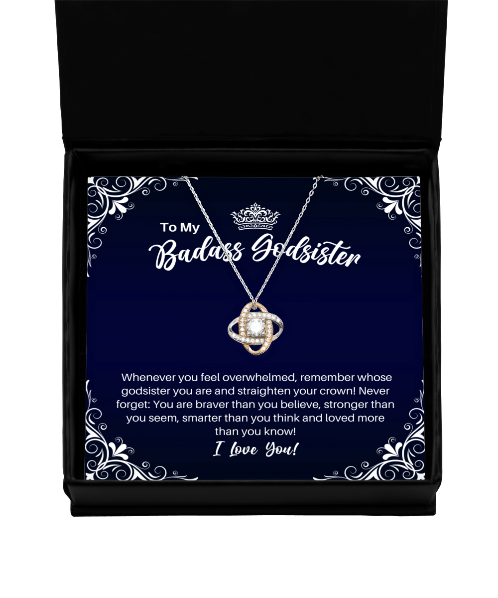 To My Badass Godsister Necklace - Straighten Your Crown - Motivational Graduation Gift - Godsister Birthday Christmas Gift - LKRG