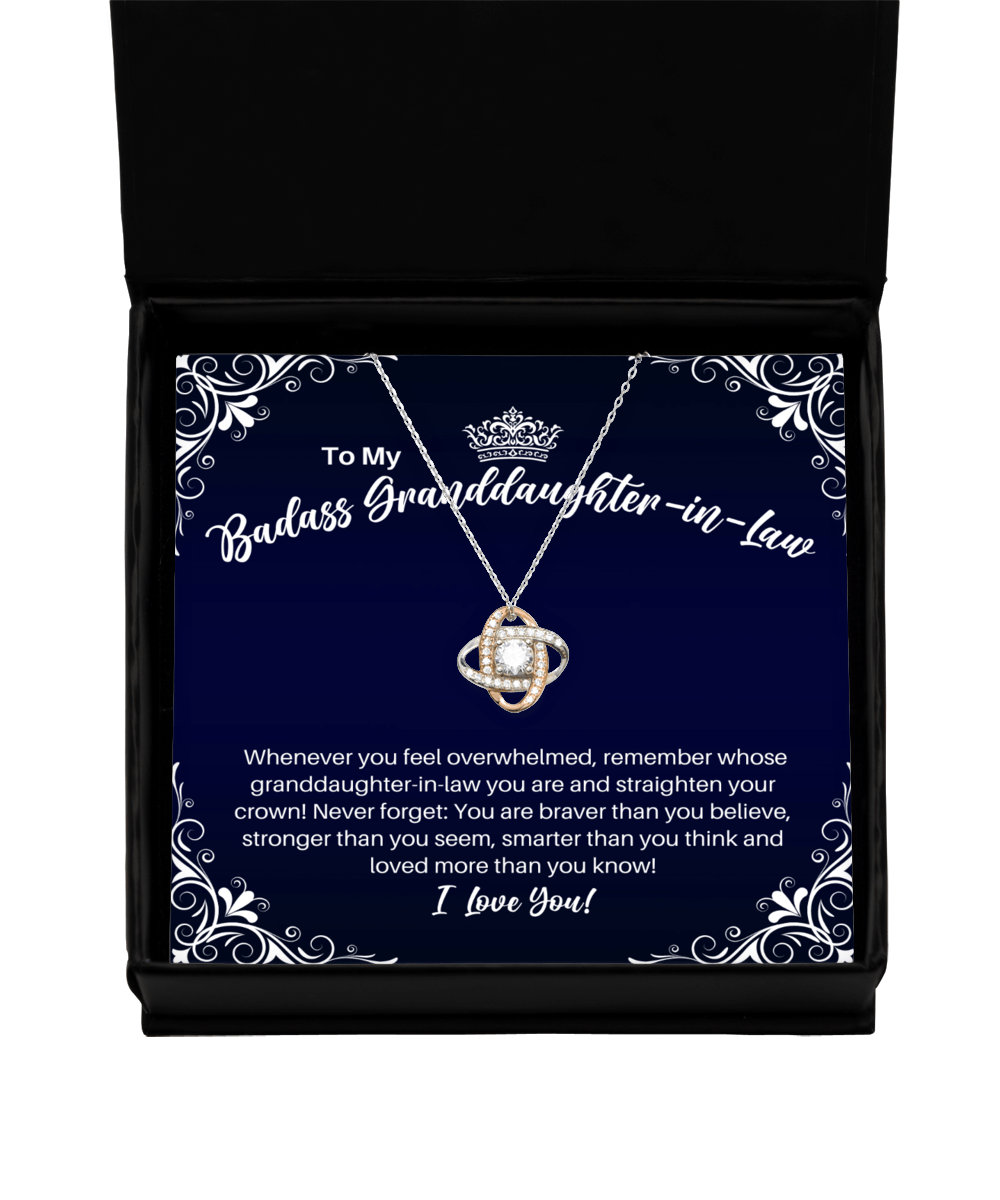 To My Badass Granddaughter-in-Law Necklace - Straighten Your Crown - Motivational Graduation Gift - Birthday Christmas Gift - LKRG