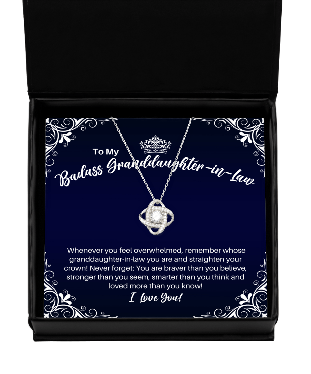 To My Badass Granddaughter-in-Law Necklace - Straighten Your Crown - Motivational Graduation Gift - Birthday Christmas Gift - LKS