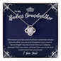 To My Badass Grandmother Necklace - Straighten Your Crown - Motivational Graduation Gift - Grandma Birthday Christmas Gift 14K White Gold Finish / Standard Box