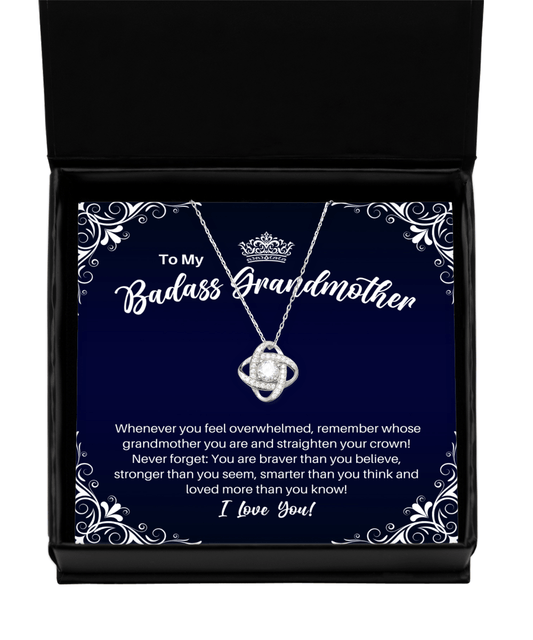 To My Badass Grandmother Necklace - Straighten Your Crown - Motivational Graduation Gift - Grandma Birthday Christmas Gift - LKS