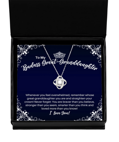 To My Badass Great-Granddaughter Necklace - Straighten Your Crown - Motivational Graduation Gift - Birthday Christmas Gift - LKS