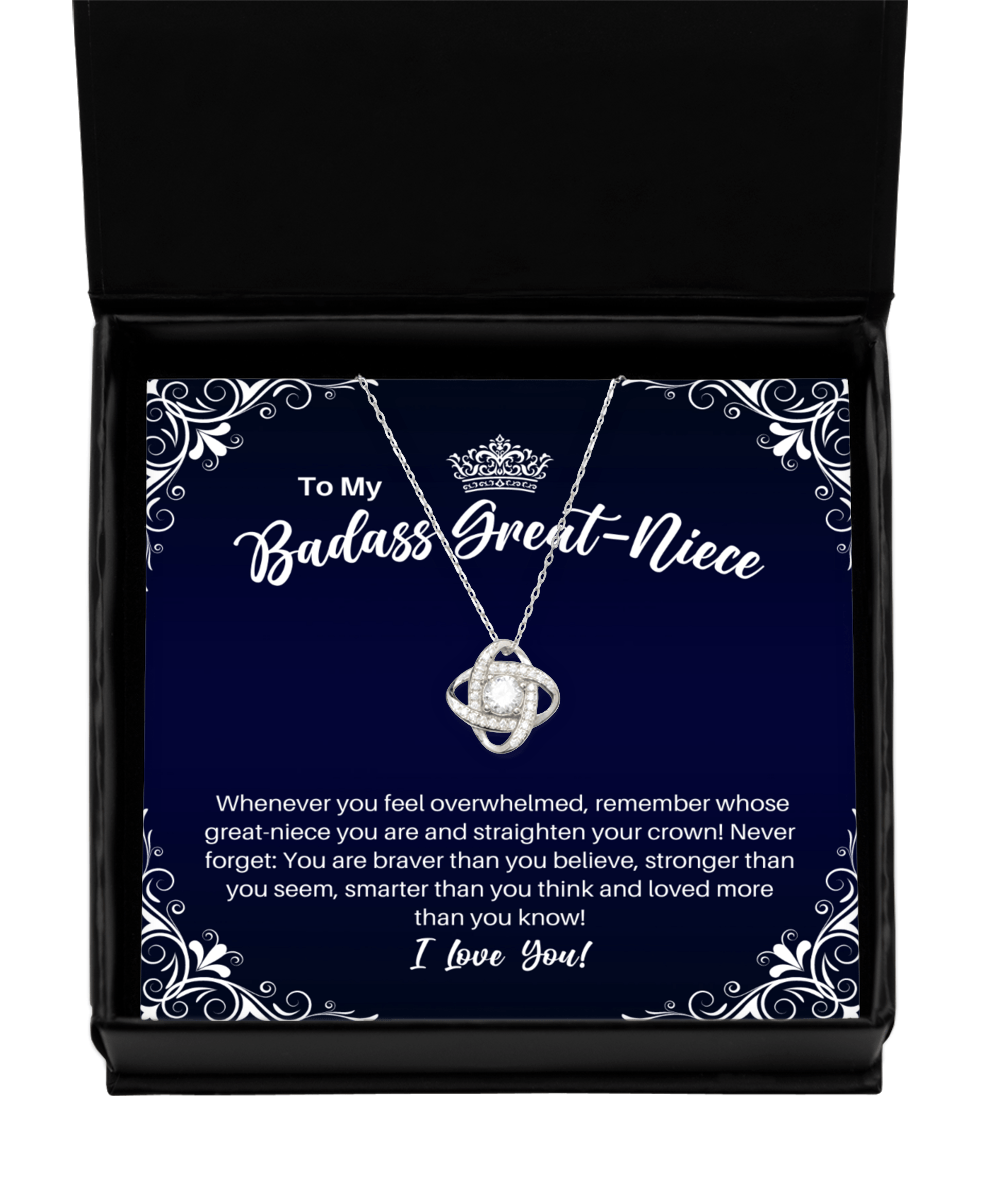 To My Badass Great-Niece Necklace - Straighten Your Crown - Motivational Graduation Gift - Great-Niece Birthday Christmas Gift - LKS