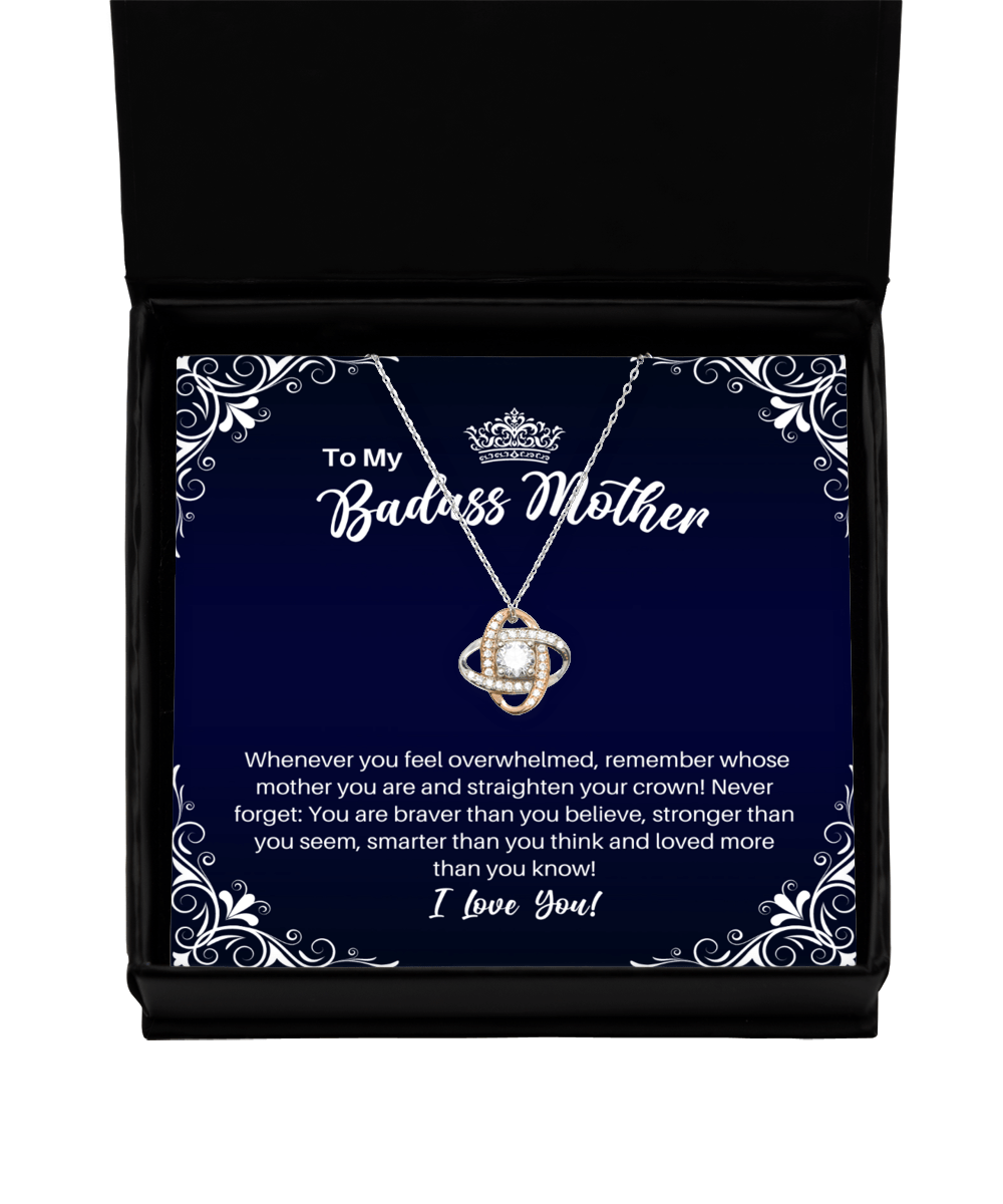 To My Badass Mother Necklace - Straighten Your Crown - Motivational Graduation Gift - Mom Birthday Mother's Day Christmas Gift - LKRG