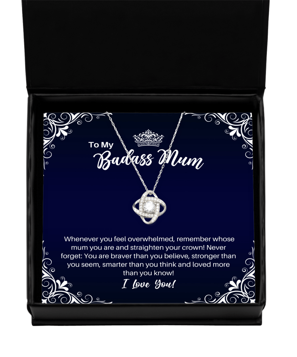 To My Badass Mum Necklace - Straighten Your Crown - Motivational Graduation Gift - Mum Birthday Mother's Day Christmas Gift - LKS