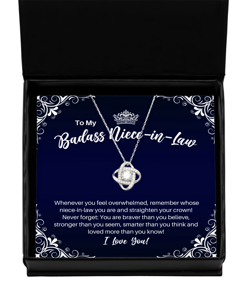 To My Badass Niece-in-Law Necklace - Straighten Your Crown - Motivational Graduation Gift - Niece-in-Law Birthday Christmas Gift - LKS