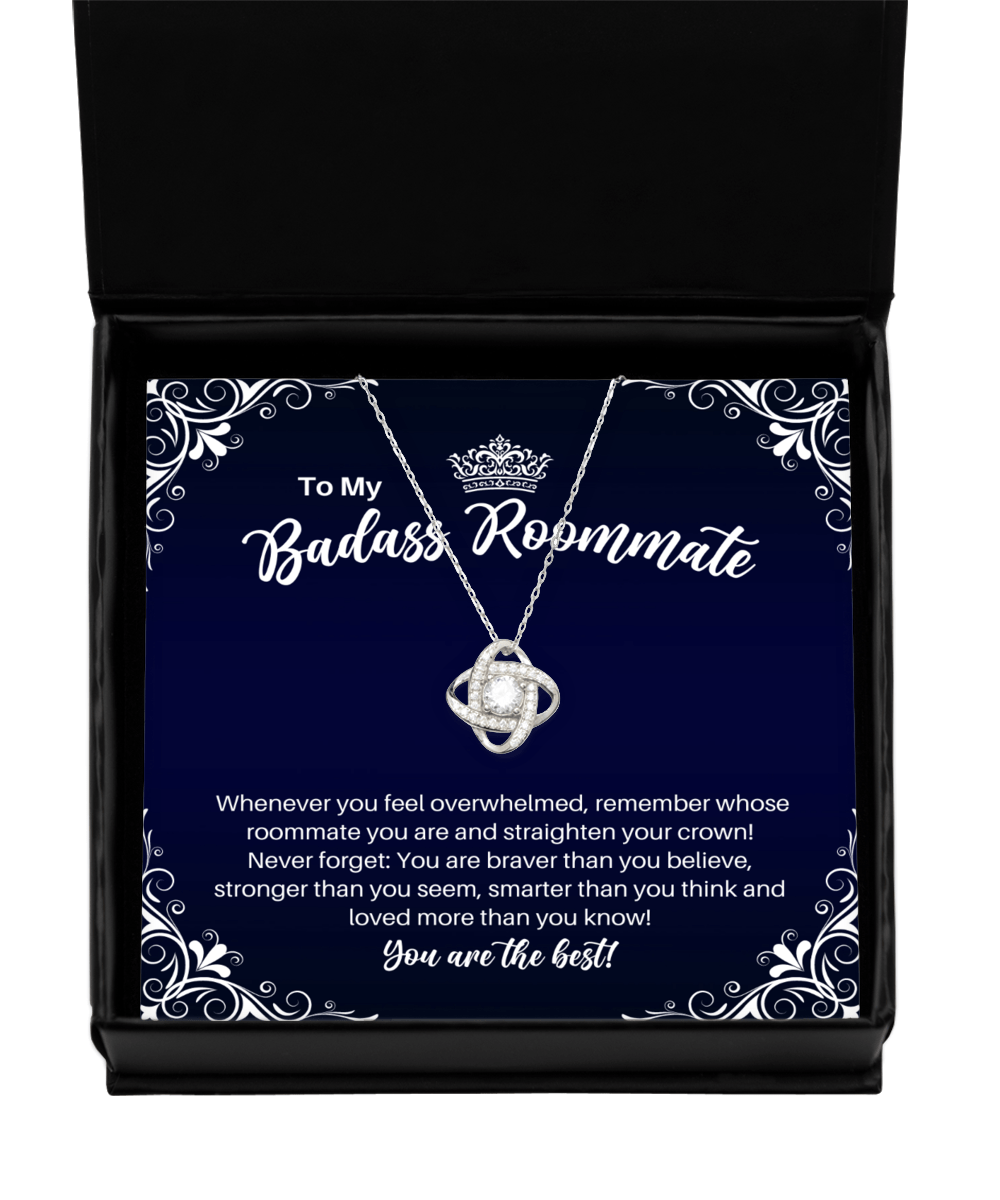 To My Badass Roommate Necklace - Straighten Your Crown - Motivational Graduation Gift - Roommate Birthday Christmas Gift - LKS