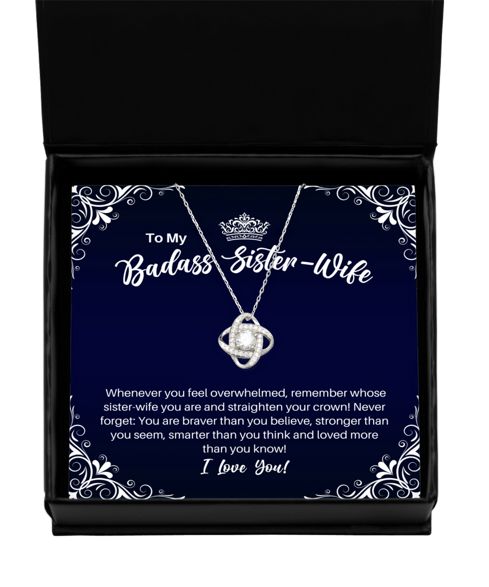 To My Badass Sister-Wife Necklace - Straighten Your Crown - Motivational Graduation Gift - Sister-Wife Birthday Christmas Gift - LKS