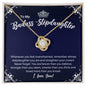 To My Badass Stepdaughter Necklace - Straighten Your Crown - Motivational Graduation Gift - Stepdaughter Birthday Christmas Gift 18K Yellow Gold Finish / Standard Box