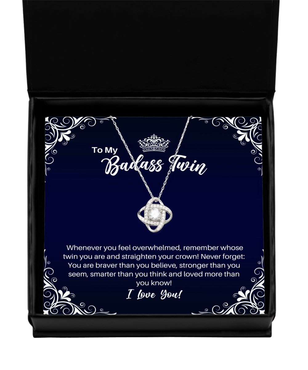 To My Badass Twin Necklace - Straighten Your Crown - Motivational Graduation Gift - Twin Birthday Christmas Gift - LKS