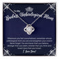 To My Badass Unbiological Mom Necklace - Straighten Your Crown - Motivational Graduation Stepmom Mother-in-Law Birthday Christmas Gift 14K White Gold Finish / Standard Box