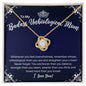 To My Badass Unbiological Mom Necklace - Straighten Your Crown - Motivational Graduation Stepmom Mother-in-Law Birthday Christmas Gift 18K Yellow Gold Finish / Standard Box