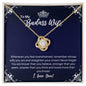 To My Badass Wife Necklace - Straighten Your Crown - Motivational Graduation Gift - Wife Birthday Anniversary Valentine's Day Christmas Gift 18K Yellow Gold Finish / Standard Box