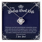 To My Badass Work Wife Necklace - Straighten Your Crown - Motivational Graduation Gift - Work Wife Co-Worker Birthday Christmas Gift 14K White Gold Finish / Standard Box
