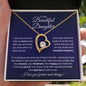 To My Beautiful Daughter Necklace - My Heart Walks With You - Forever Love Jewelry Gift for Daughter