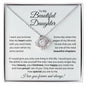 To My Beautiful Daughter Necklace - Proud of You - Gift for Daughter Birthday Christmas Graduation 14K White Gold Finish / Standard Box