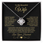 To My Beautiful Wife Necklace - Can't Live Without You - Gift for Wife - Valentine's Day, Anniversary Gift, Birthday Gift 14K White Gold Finish / Standard Box