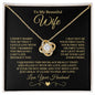 To My Beautiful Wife Necklace - Can't Live Without You - Gift for Wife - Valentine's Day, Anniversary Gift, Birthday Gift 18K Yellow Gold Finish / Standard Box
