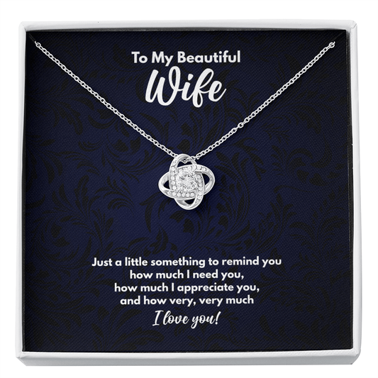 To My Beautiful Wife Necklace - Valentine's Day Gift, Wedding Gift, Anniversary Gift for Wife