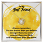 To My Best Friend Love Knot Necklace - Always Remember Motivational Graduation Gift - Best Friend Wedding Gift - Birthday Gift 18K Yellow Gold Finish / Standard Box