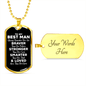 To My Best Man Dog Tag Necklace - Always Remember You Are Braver - Motivational Graduation Gift - Best Man Birthday Gift - Christmas Gift Military Chain (Gold) / Yes