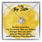 To My Big Sister Love Knot Necklace - Always Remember Motivational Graduation Gift - Big Sister Wedding Gift - Birthday Gift 14K White Gold Finish / Standard Box