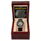 To My Bonus Dad Openwork Skeleton Watch - Gift for Stepdad, Father-in-Law - Motivational Graduation, Birthday, Christmas, Wedding Gift